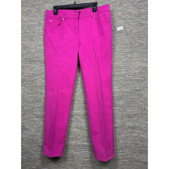 Escada Denim - Escada Straight Jeans Womens Size 40 Pink Mid Rise Denim Stretch 34x28